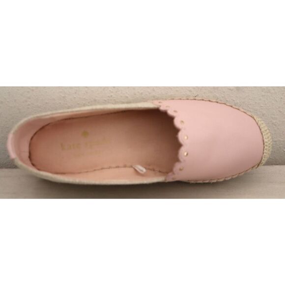 Kate Spade Women Sz 5.5B Pink Gwendolyn Scalloped Espadrille Leather Flats - Picture 9 of 14